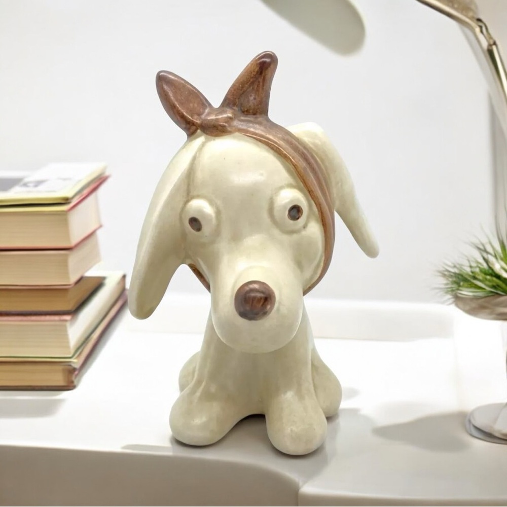 Vintage Sylvac Toby The Dog with Toothache No 3183 Figurine Statue Orig Sticker